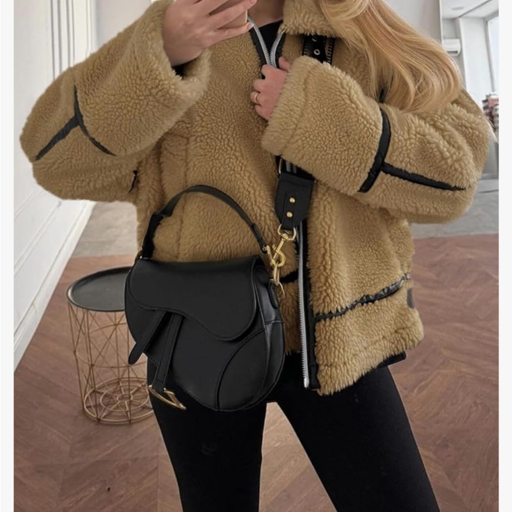 Women's Tan Shearling Jacket